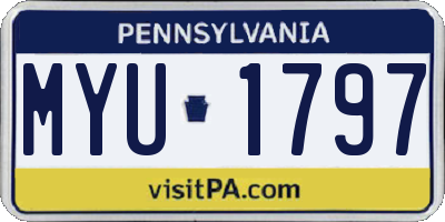 PA license plate MYU1797
