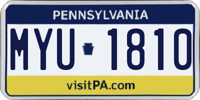 PA license plate MYU1810