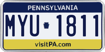 PA license plate MYU1811