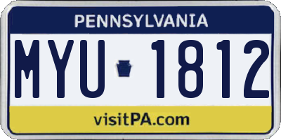 PA license plate MYU1812