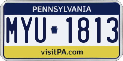 PA license plate MYU1813