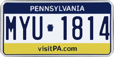 PA license plate MYU1814