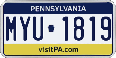 PA license plate MYU1819