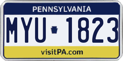 PA license plate MYU1823