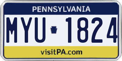 PA license plate MYU1824