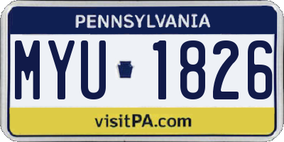 PA license plate MYU1826
