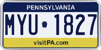 PA license plate MYU1827