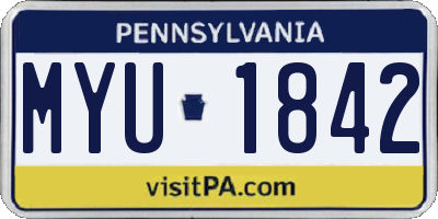 PA license plate MYU1842