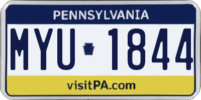 PA license plate MYU1844