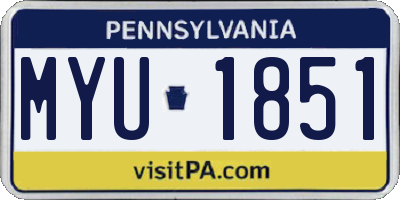 PA license plate MYU1851
