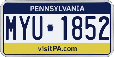 PA license plate MYU1852