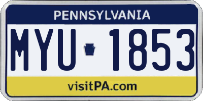 PA license plate MYU1853