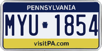 PA license plate MYU1854
