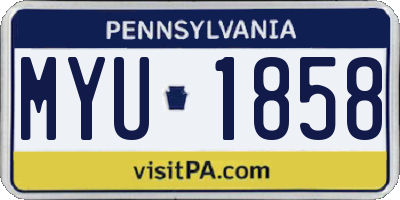 PA license plate MYU1858