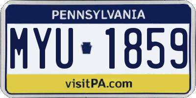 PA license plate MYU1859
