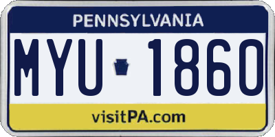 PA license plate MYU1860
