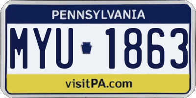 PA license plate MYU1863