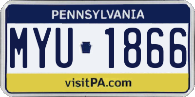 PA license plate MYU1866