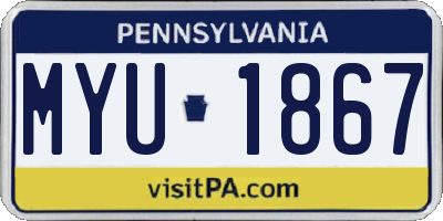 PA license plate MYU1867