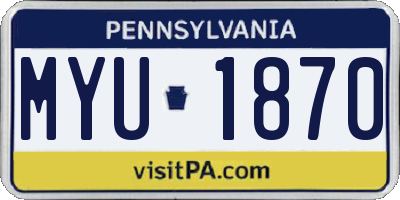 PA license plate MYU1870