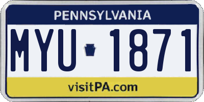 PA license plate MYU1871