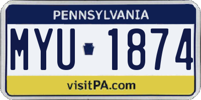 PA license plate MYU1874