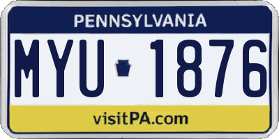 PA license plate MYU1876