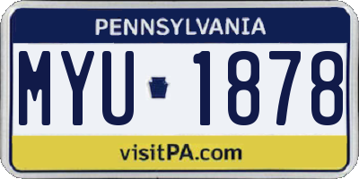 PA license plate MYU1878