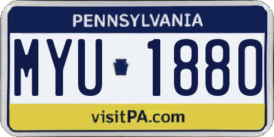 PA license plate MYU1880