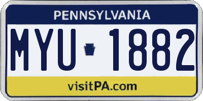 PA license plate MYU1882