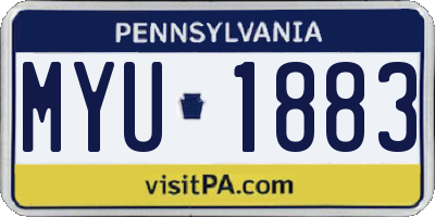 PA license plate MYU1883