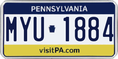 PA license plate MYU1884