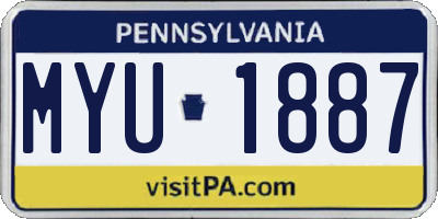 PA license plate MYU1887