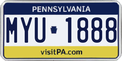 PA license plate MYU1888