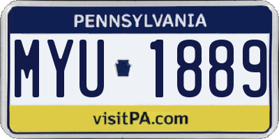 PA license plate MYU1889