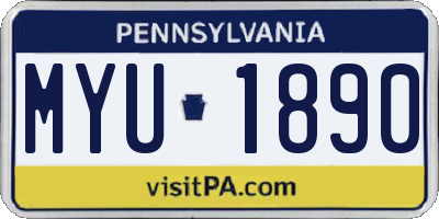PA license plate MYU1890