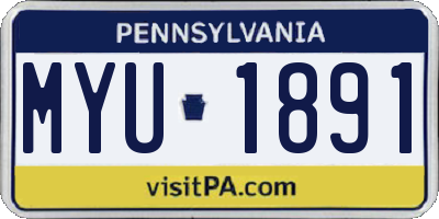 PA license plate MYU1891