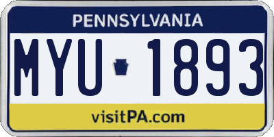 PA license plate MYU1893