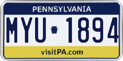 PA license plate MYU1894