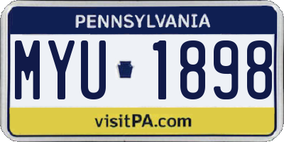 PA license plate MYU1898