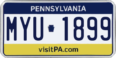 PA license plate MYU1899