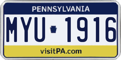 PA license plate MYU1916