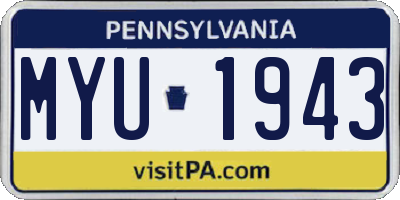 PA license plate MYU1943