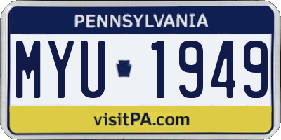 PA license plate MYU1949