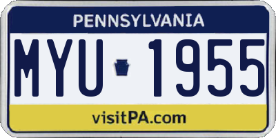 PA license plate MYU1955