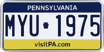 PA license plate MYU1975