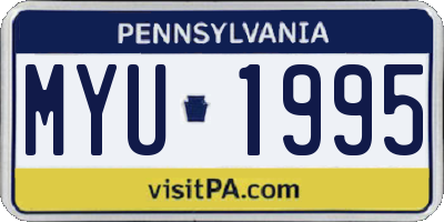 PA license plate MYU1995