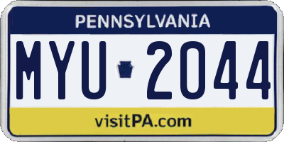 PA license plate MYU2044
