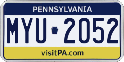 PA license plate MYU2052