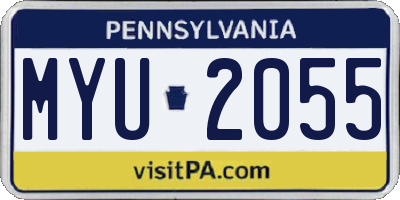 PA license plate MYU2055